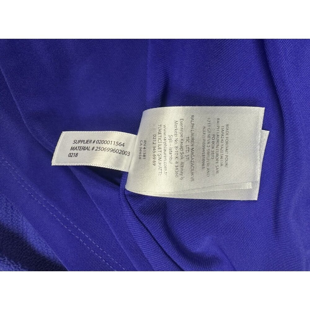 Lauren Ralph Lauren Elbow Ruffle Sleeve Dress in Royal Purple Size 12 - Picture 7 of 15